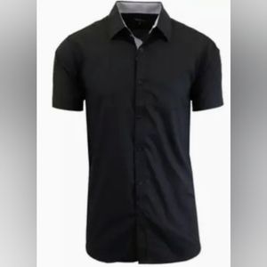 Galaxy By Harvic Men's Short Sleeve Slim Fit Casual Dress Shirt (5XL)
